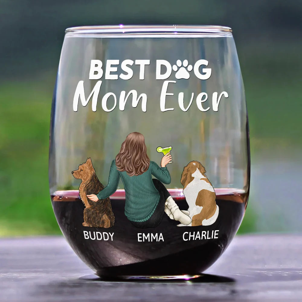 A Girl or A Guy & Their Dog – A Bond That Can’t Be Broken Personalized Wine Glass – Custom Pet Lover Gift for Men and Women