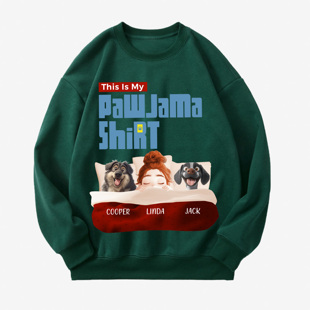 Custom Pawjama Shirt for Couples – Featuring Pets and Their Names, Ideal for Valentine’s Day or Special Occasions, Available in Classic Tee, Women Tee, Hoodie, and Sweatshirt