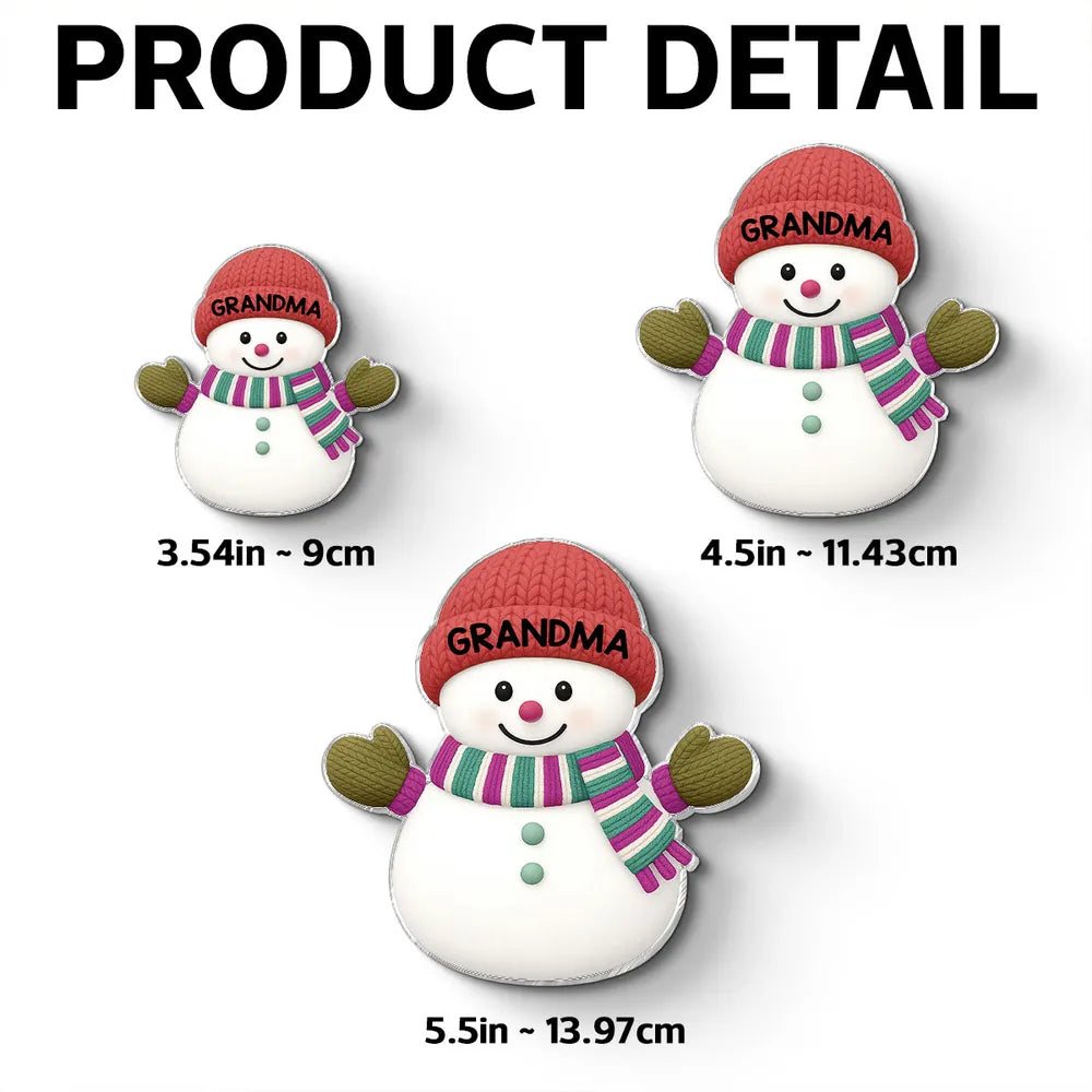 Acrylic Fridge Magnet Snowman Family Set | Festive Holiday Decoration, Perfect Gift for Grandparents and Family