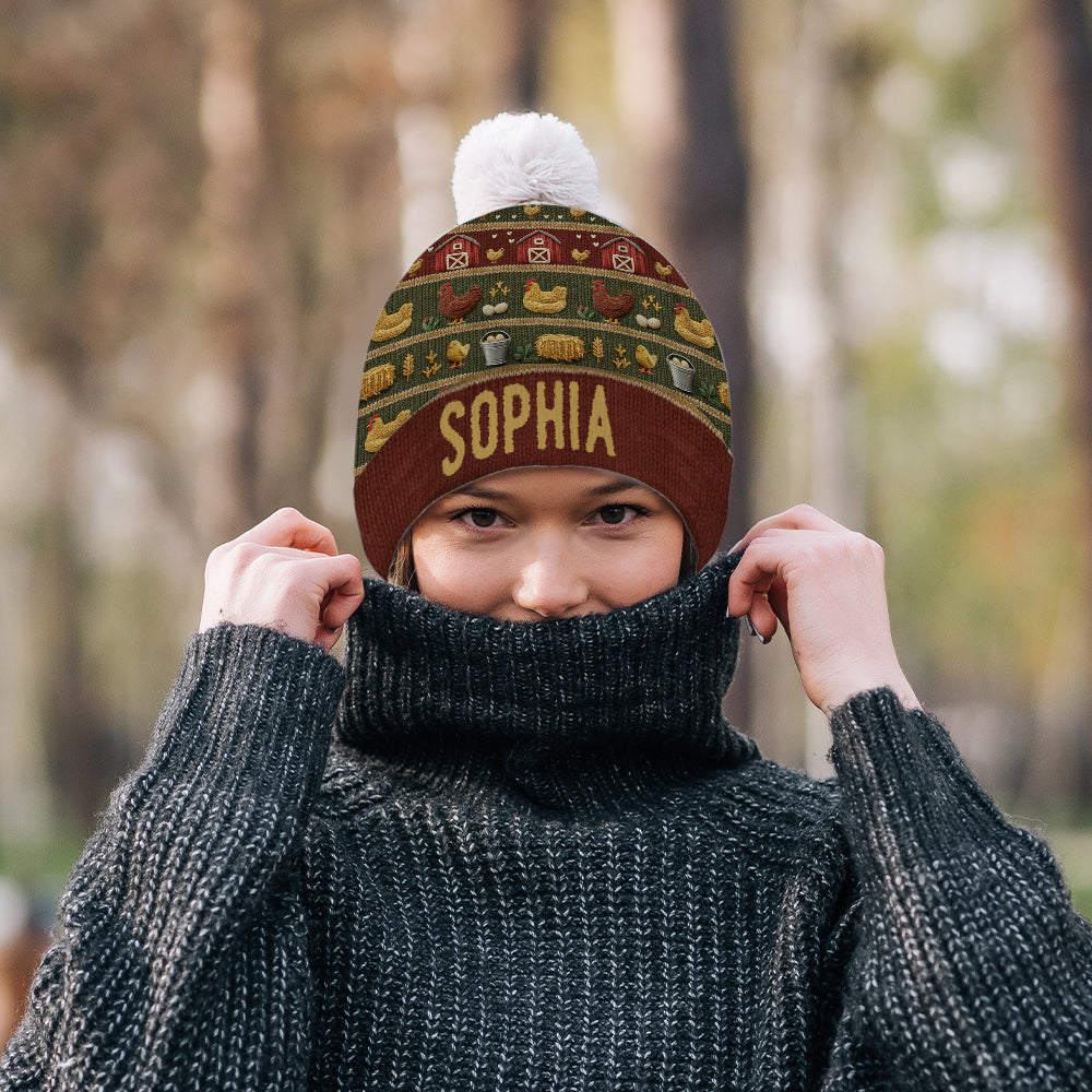 Crazy Chicken Lady - Personalized Chicken Beanie Hat