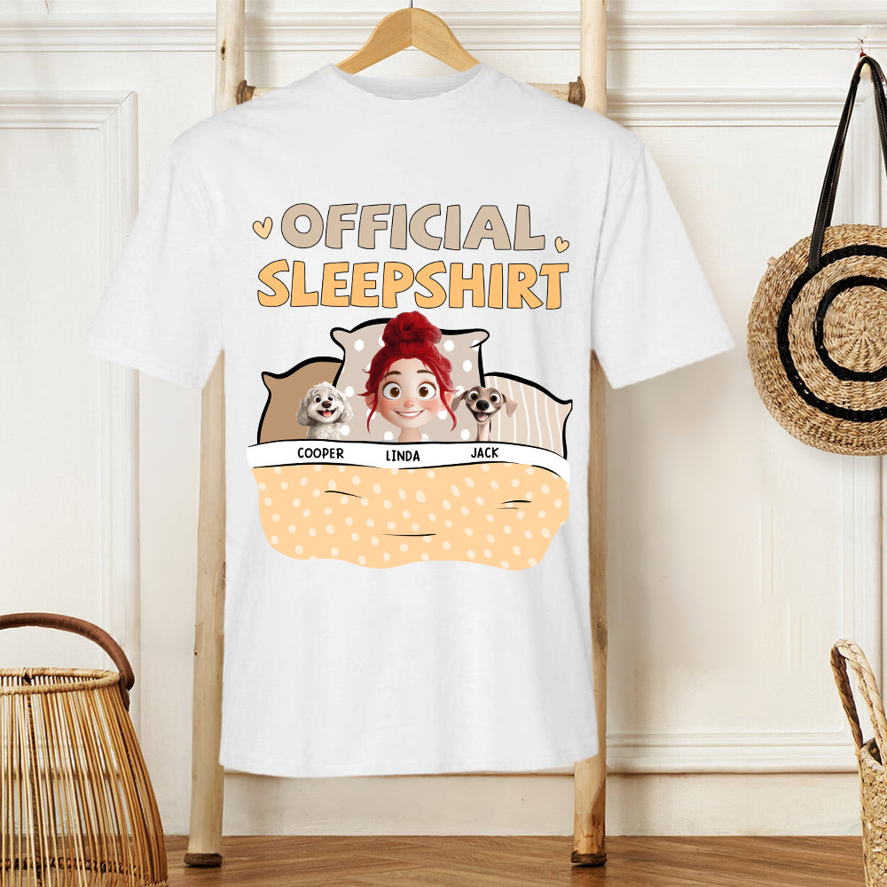 Personalized Dog Lover Sleep Shirt – Official Sleepshirt with Cute Design Featuring Pet Names, Ideal for Kids and Pet Lovers, Perfect for Birthdays or Casual Wear