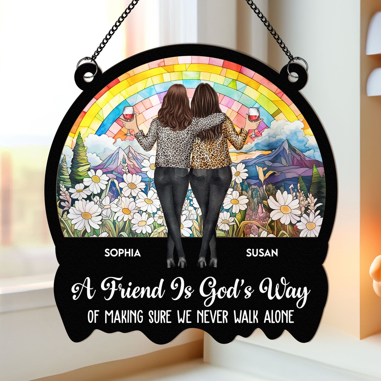 Rainbow Meadow Bestie Ornament – “A Friend Is God’s Way”