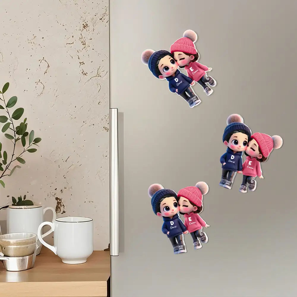 Personalized Sticker Decal for Couples – Cute Cartoon Design, Customizable for Him & Her