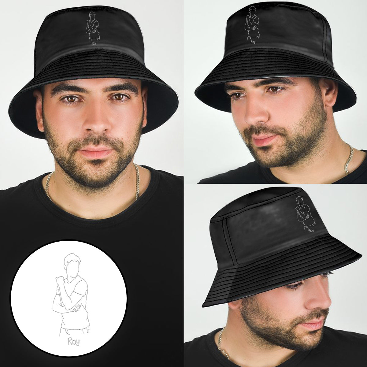 Custom Photo - Personalized Son Embroidered Bucket Hat