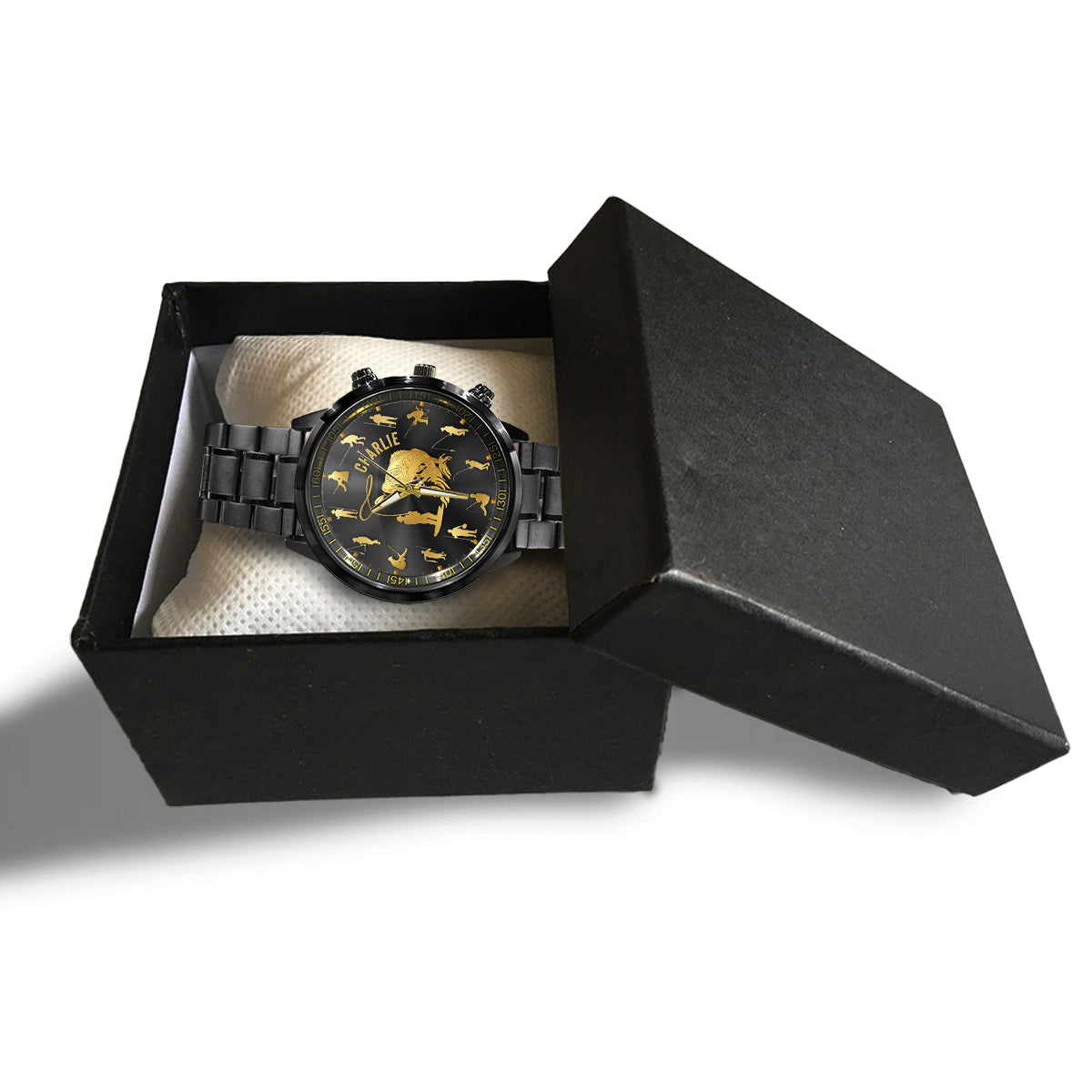 Fishing Silhouette - Personalized Fishing Hand Watch