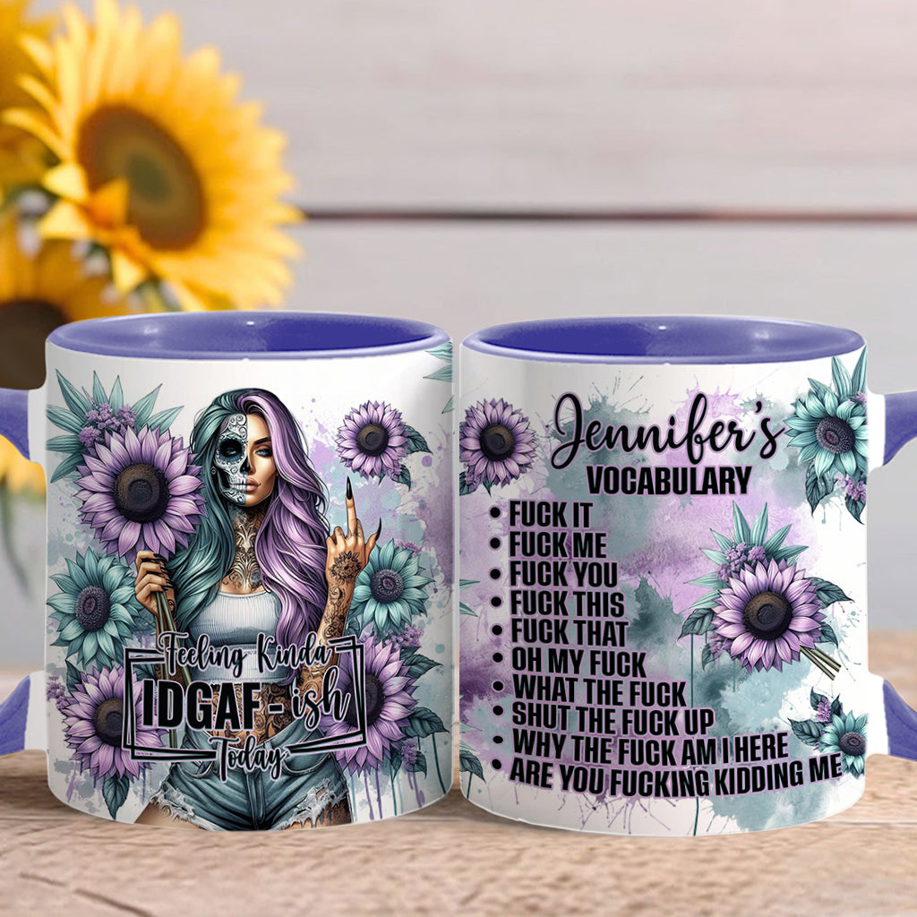 Funny Vocabulary - Personalized Skull Accent Mug