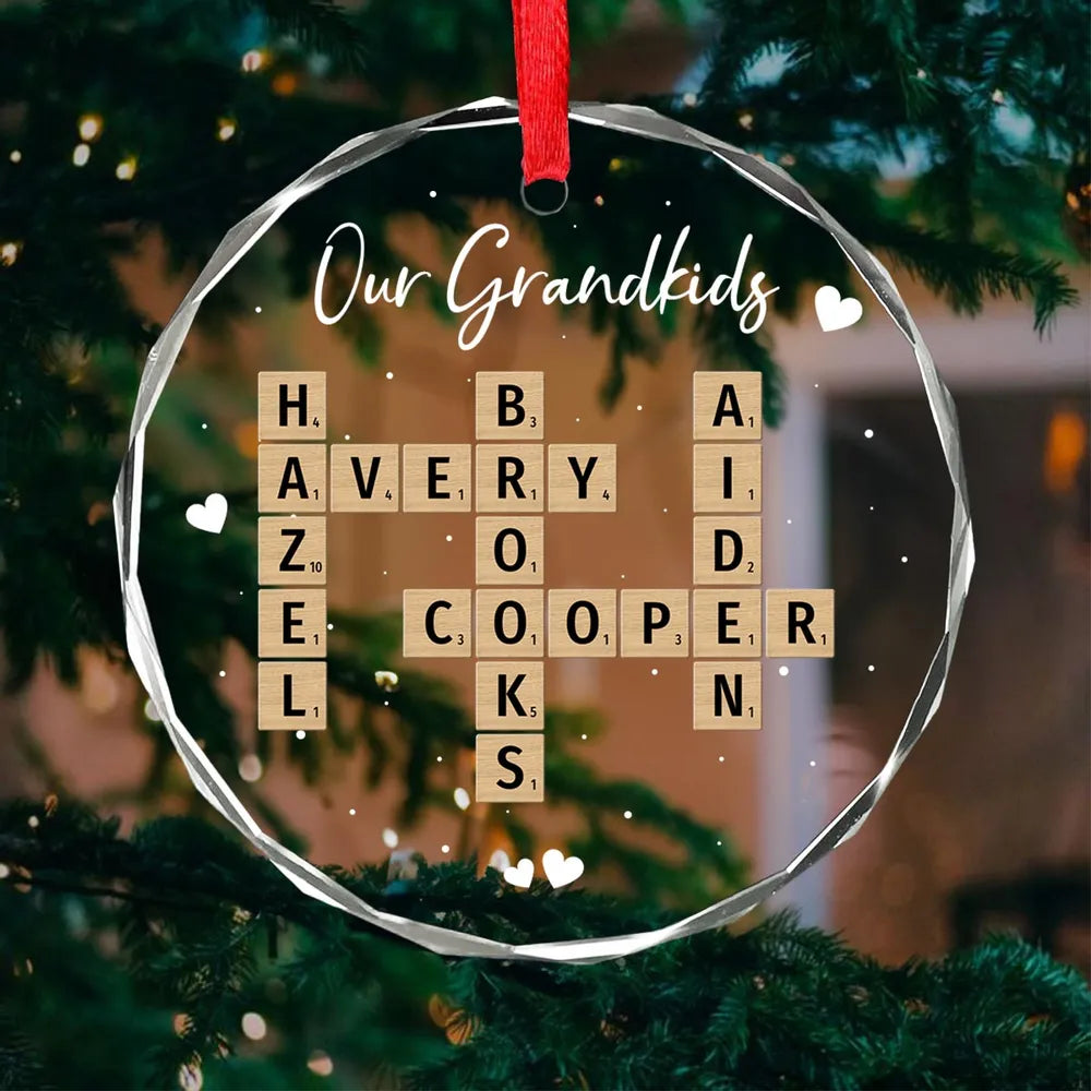 Precious Family Memory - Custom "Our Family" Crystal Ornament, Special Gift for Family or Friends