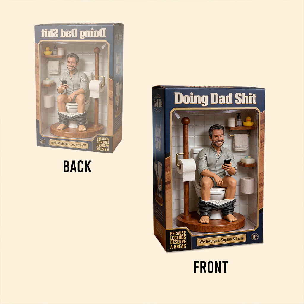 Custom Personalized Balck Dad "Doing Dad Shit" Action Figure – Funny Father's Day Gag Gift, Novelty Office Desk Toy, "Dad Life" Bathroom Man Cave Decor
