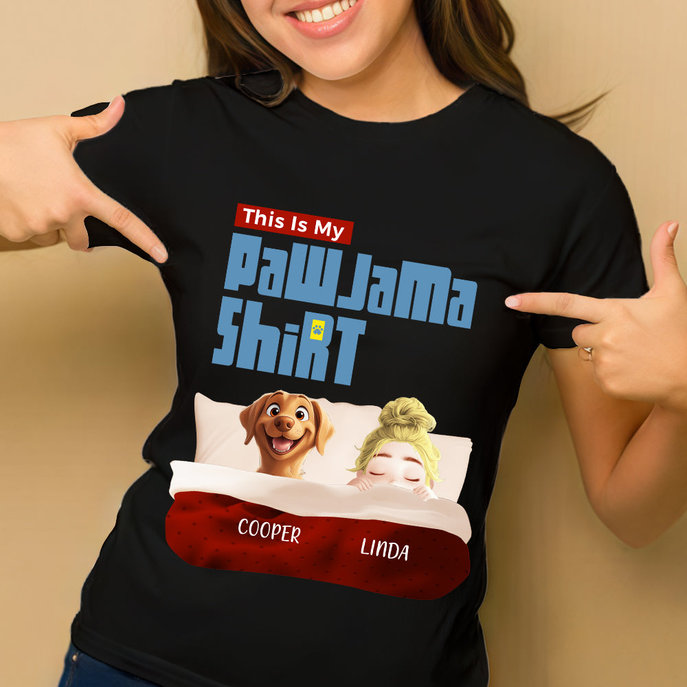 Custom Pawjama Shirt for Couples – Featuring Pets and Their Names, Ideal for Valentine’s Day or Special Occasions, Available in Classic Tee, Women Tee, Hoodie, and Sweatshirt