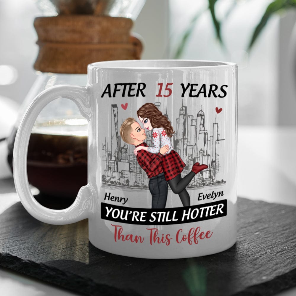 Personalized Couple Mug - "After Months, You're Still Hotter Than This Coffee" | Romantic Gift for Valentine's Day, Anniversaries, and Birthdays