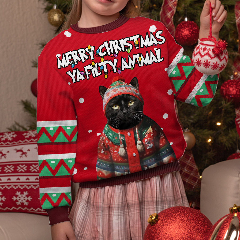 Merry Christmas Ya Filty Anima - Personalized Dog Ugly Sweater