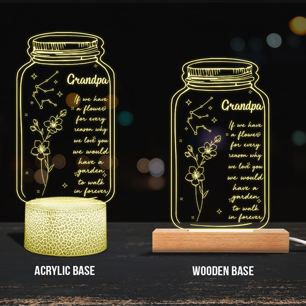 If I Had A Star Birth Flower Zodiac Sign - Gift for mom, grandma, daughter, wife, girlfriend, dad, grandpa, boyfriend, husband - Personalized Shaped Plaque Light Base