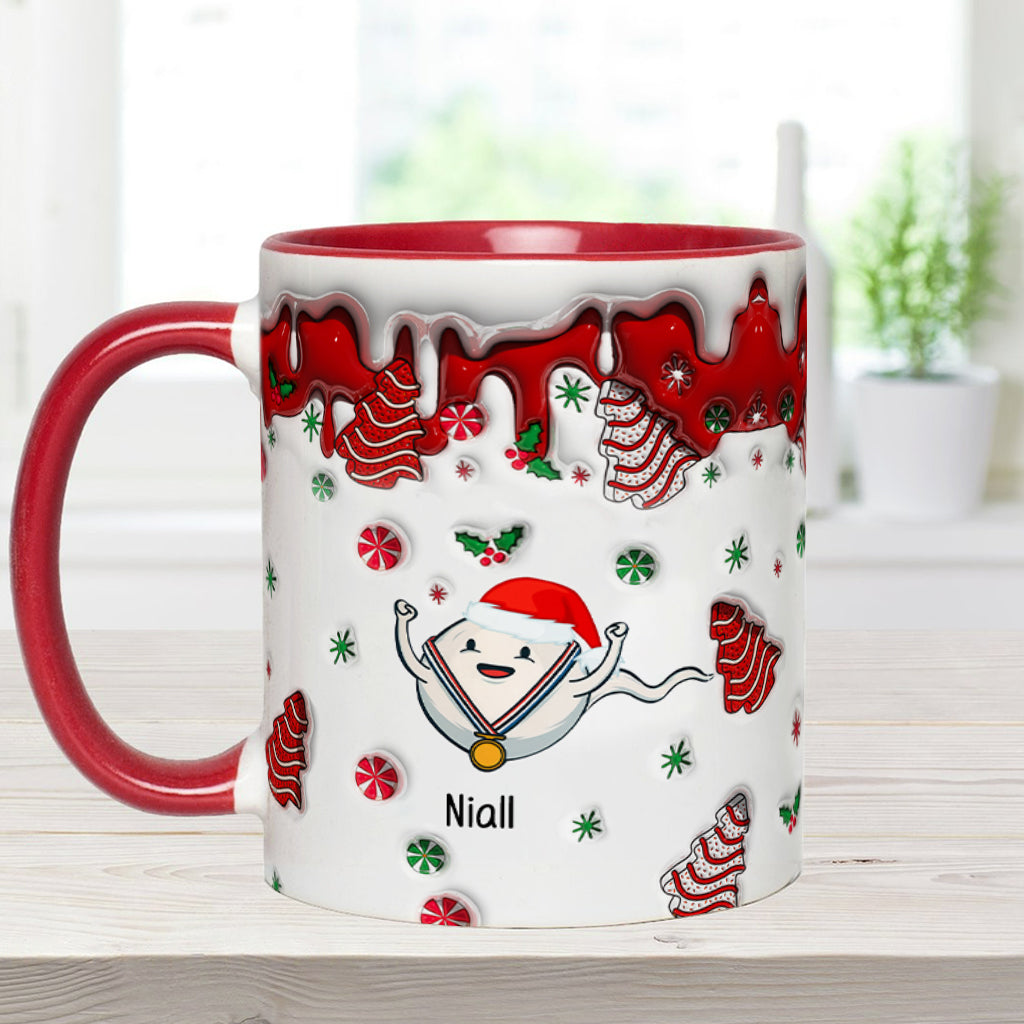 Merry Christmas Dad From Your Swimming Champion - Personalized Father Accent Mug