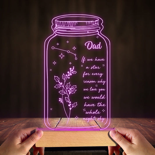 If I Had A Star Birth Flower Zodiac Sign - Gift for mom, grandma, daughter, wife, girlfriend, dad, grandpa, boyfriend, husband - Personalized Shaped Plaque Light Base