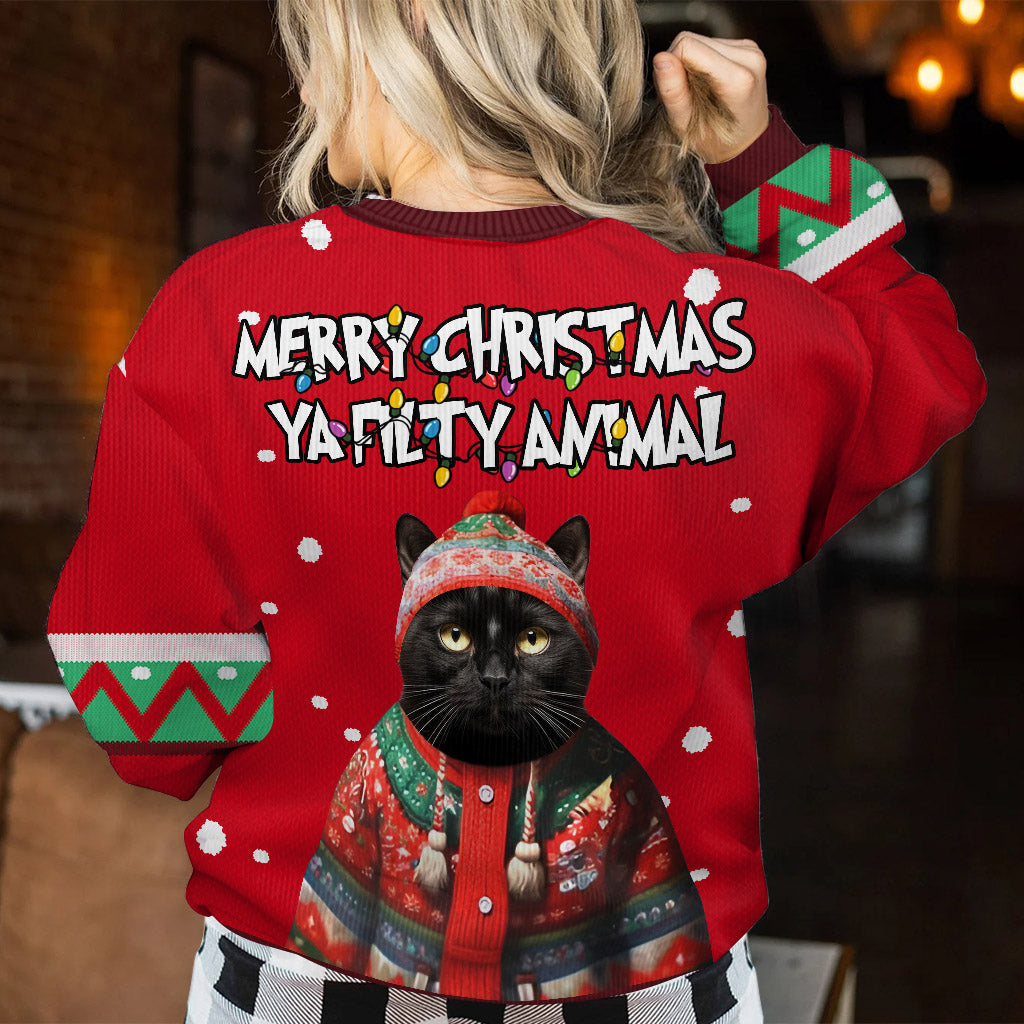 Merry Christmas Ya Filty Anima - Personalized Dog Ugly Sweater