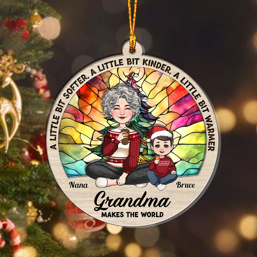 Grandma Make The World Warmer - Personalized Grandma Layers Mix Ornament