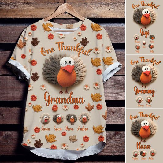 One Thankful Grandma - Personalized Grandma All Over Shirt