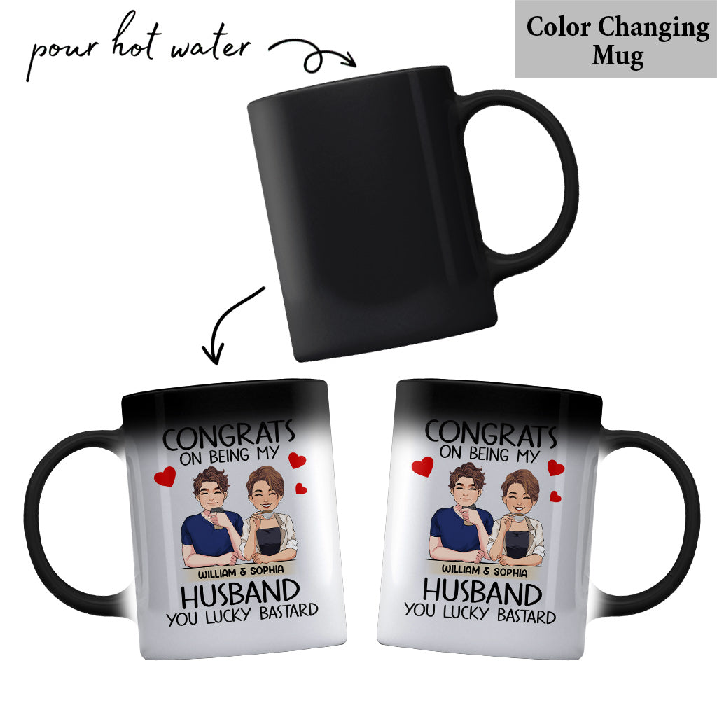 Congrat On Being My Husband/ Wife/ Girlfriend/ Boyfriend - Personalized Husband And Wife Mug