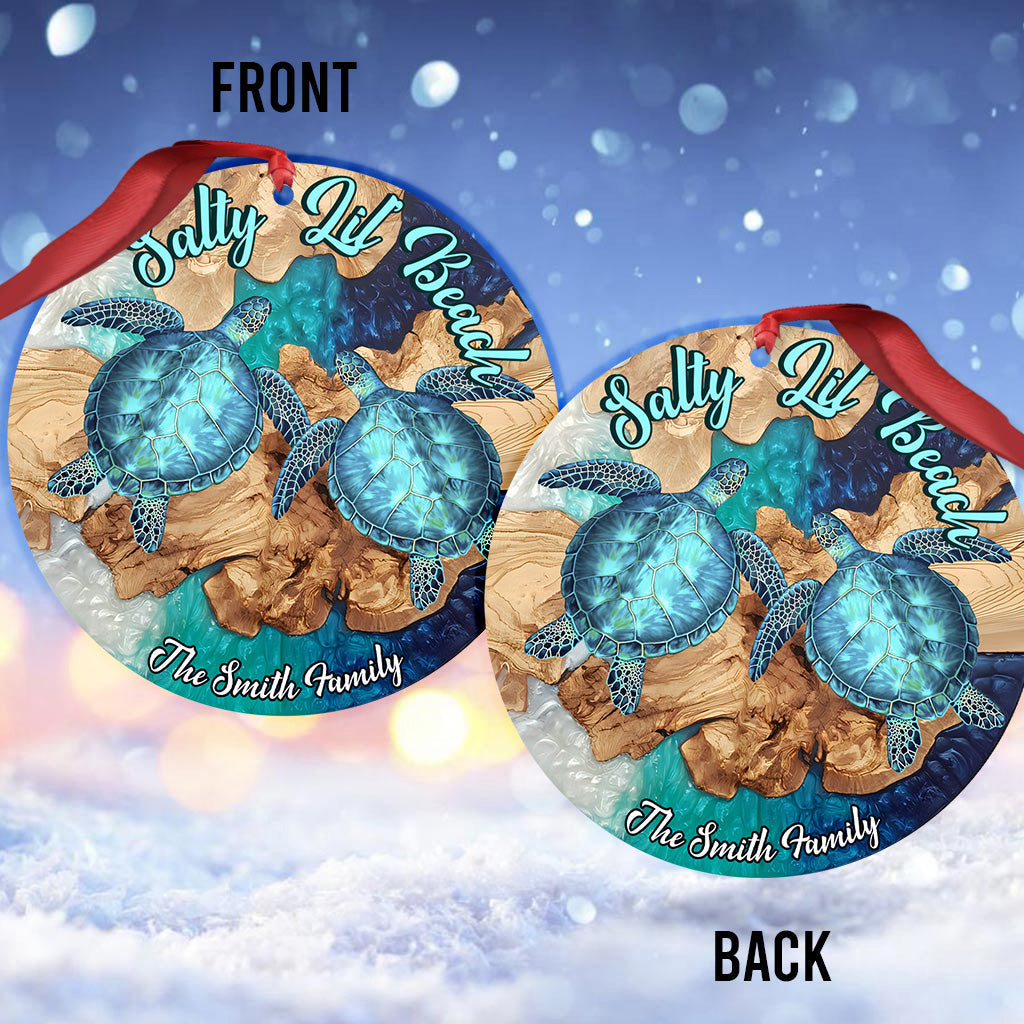 Salty Lil' Beach - Personalized Turtle Ornament