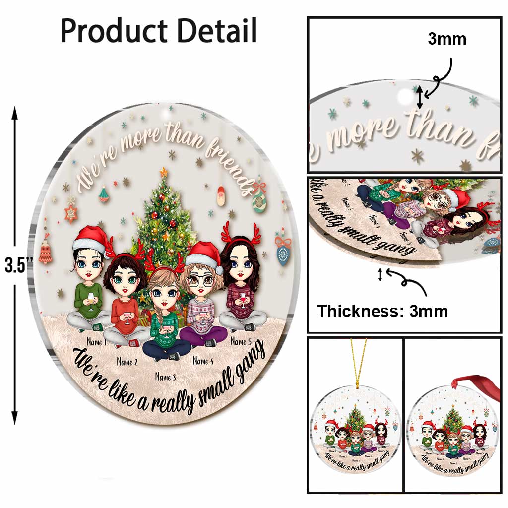 We're More Than Friends - Personalized Christmas Bestie Transparent Ornament