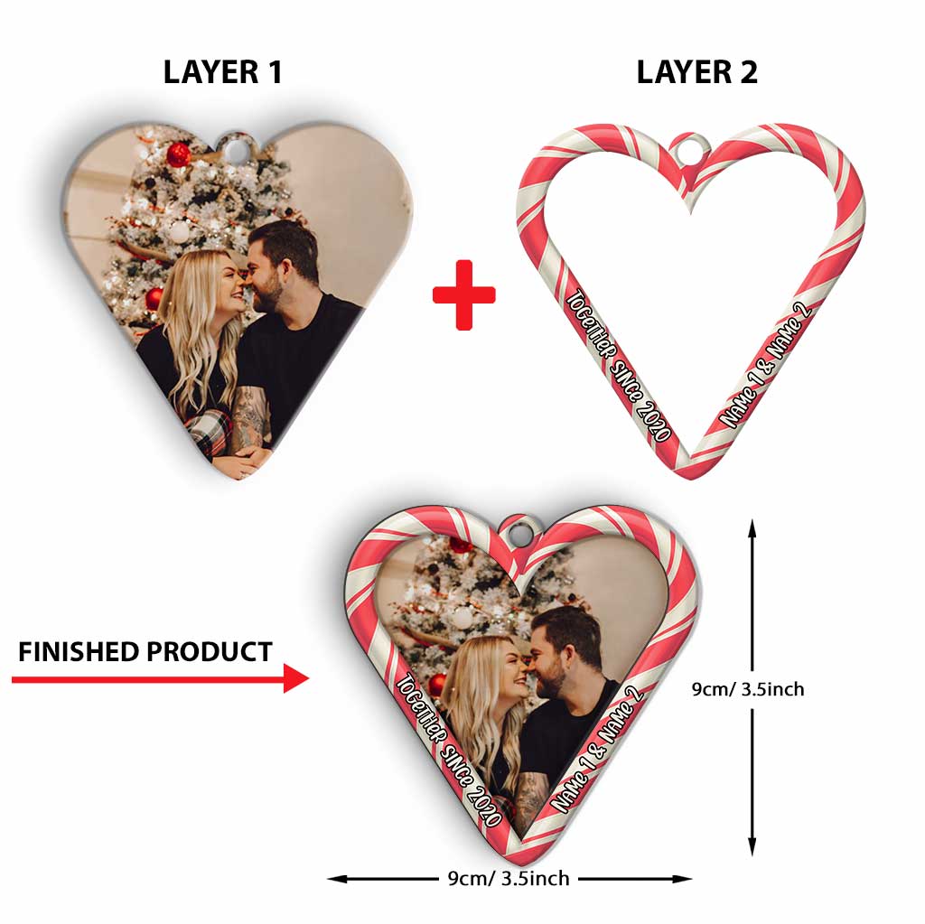 Together Since - Personalized Christmas Couple Layered Wood Ornament