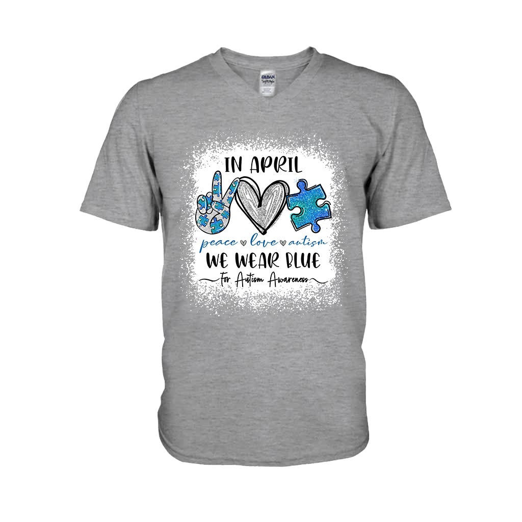 In April We Wear Blue - Autism Awareness T-shirt and Hoodie 1121