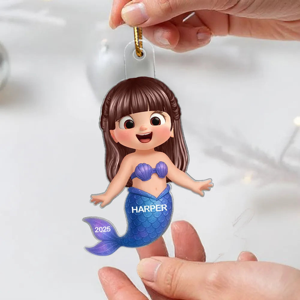 Cartoon Girl Acrylic Ornament, festive decoration, gift-ready keepsake for children