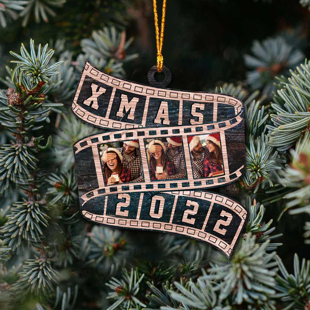 Couple Film Roll Christmas 2022 - Personalized Christmas Couple Ornament (Printed On Both Sides)