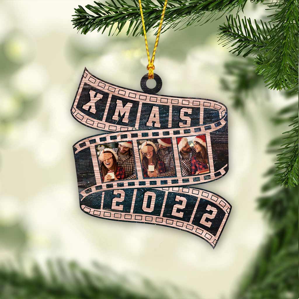 Couple Film Roll Christmas 2022 - Personalized Christmas Couple Ornament (Printed On Both Sides)