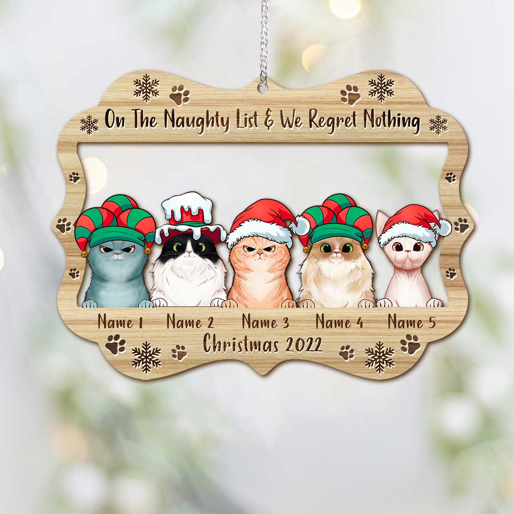 Lovely Cat Paws - Personalized Christmas Cat Ornament (Printed On Both Sides)