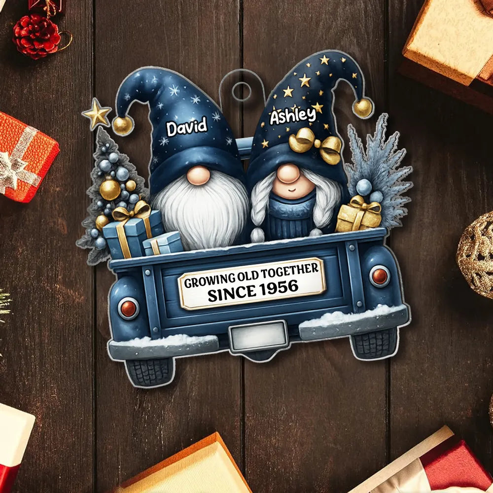 Personalized Acrylic Car Hanger for Couples – “Growing Old Together” Custom Gift