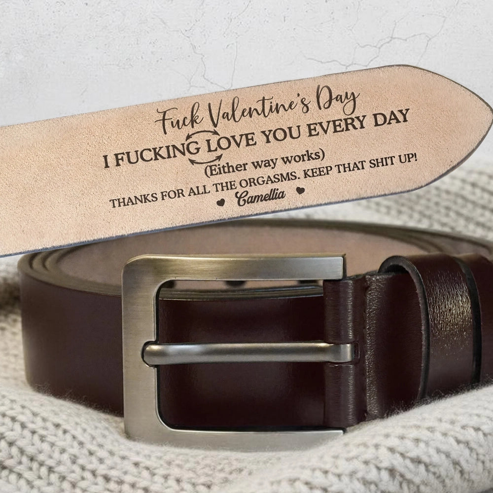 Personalized Leather Belt with Funny Adult Love Quote, Sleek Buckle Daily Wear Accessory, Unique Gift for Couple