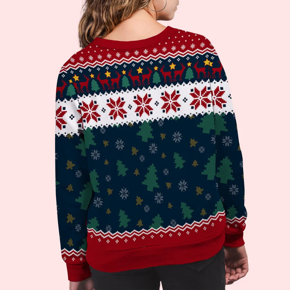 Personalized Grandma Cookies Printed Sweatshirt with Gingerbread Kids, Festive Christmas Gift for Grandma