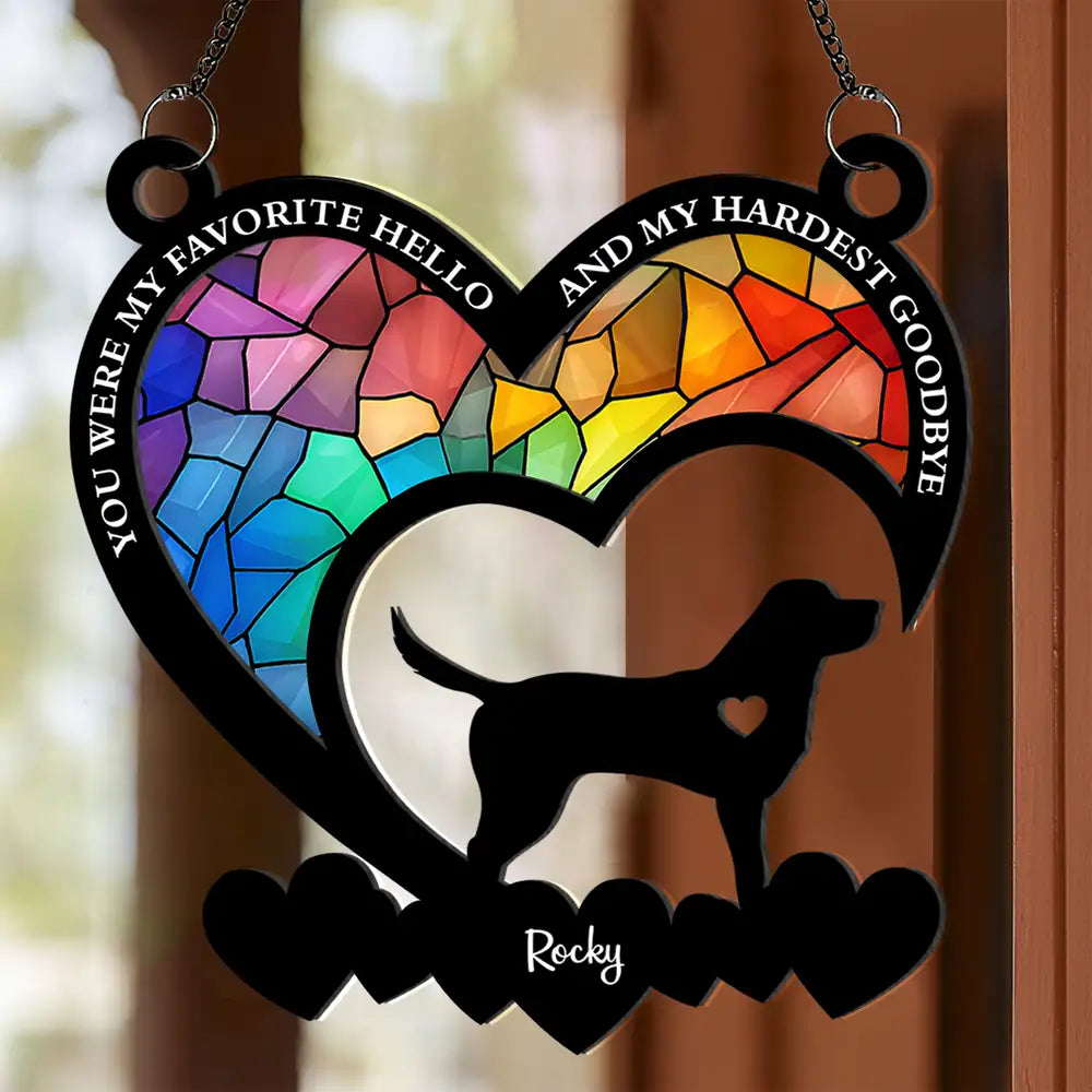 You Were My Favorite Hello – Dog Memorial Wood and Acrylic Layered Ornament
