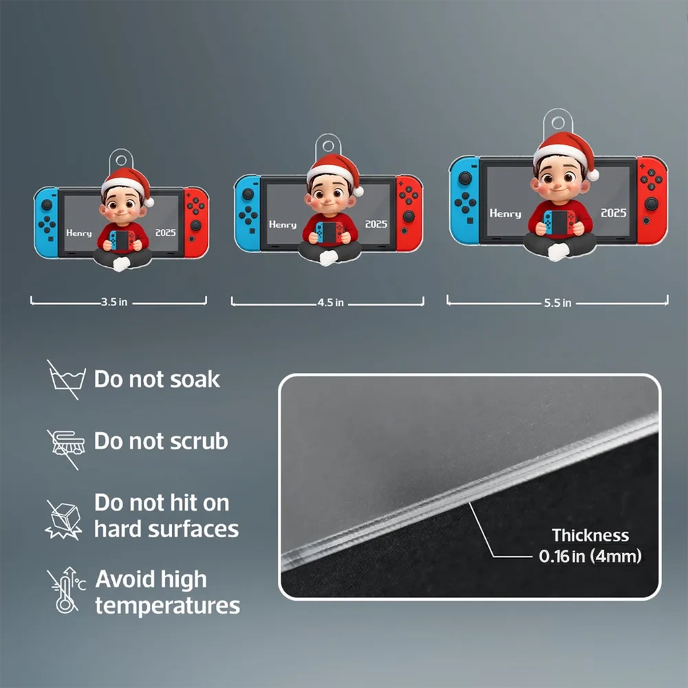 Acrylic Ornament with Game Console Theme, Festive Playful Design, Perfect Gift for Kids and Gamers