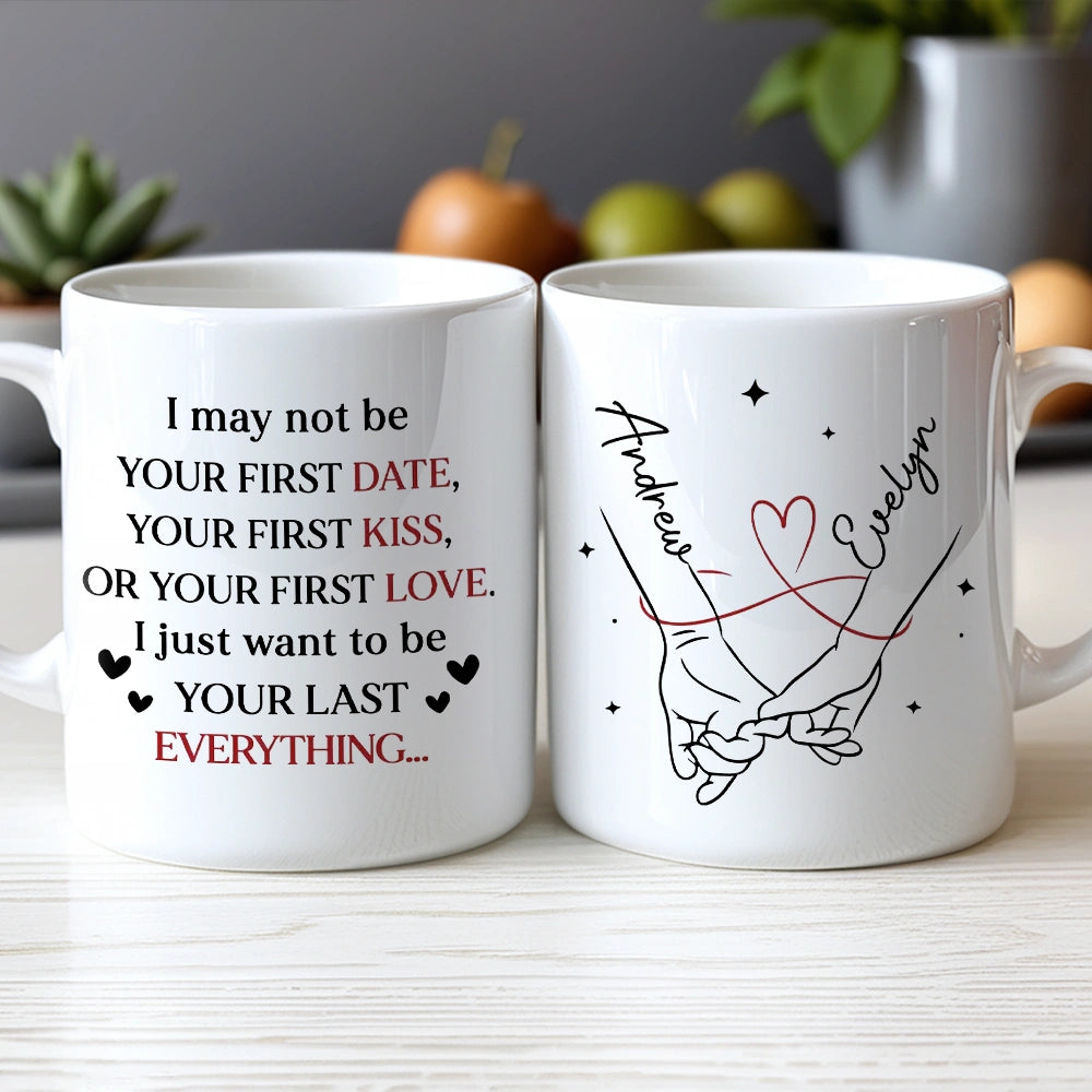 Personalized Ceramic Mug With Holding Hands Heart Quote Cute Couple Gift For Valentine's Day Morning Coffee