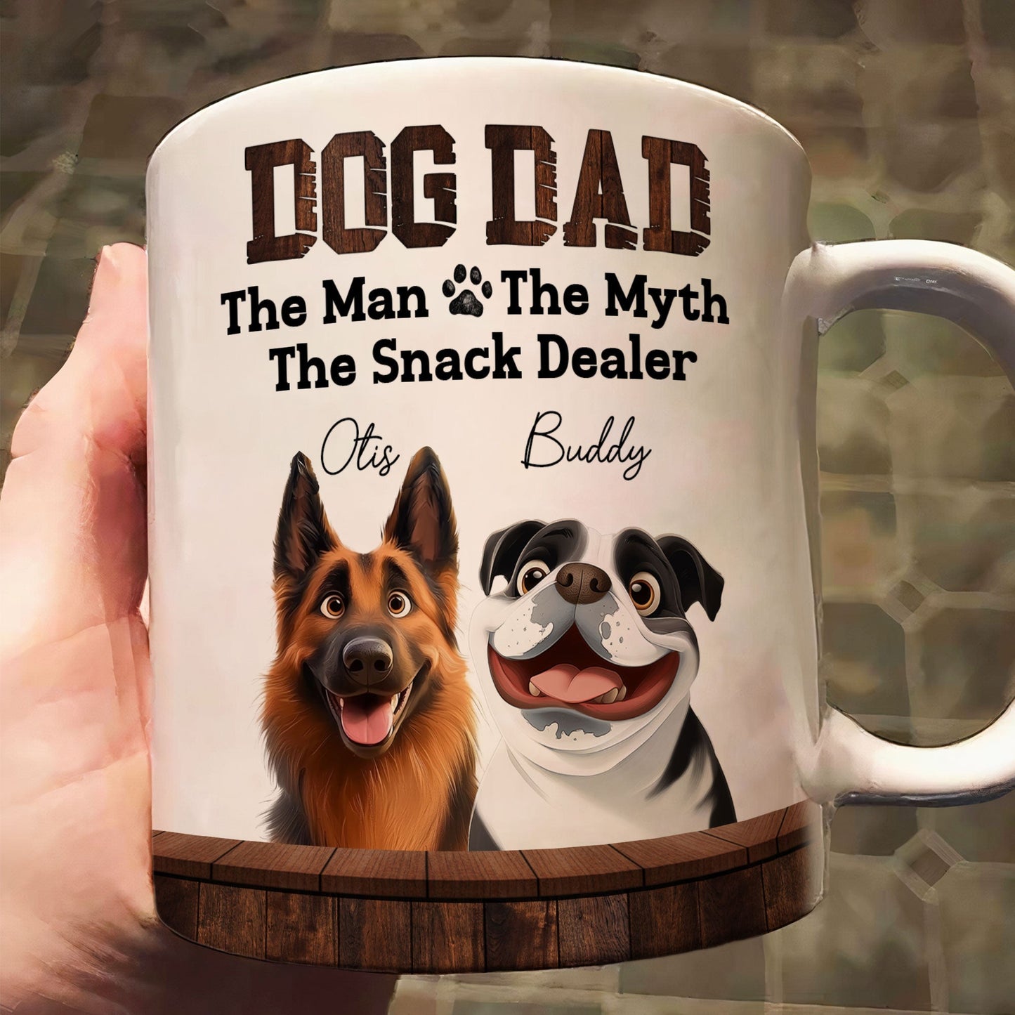 Must-Have Mug for Dog Dads - Custom White Ceramic Mug - Ideal Gift for Couples, Families on Valentine’s or Father’s Day