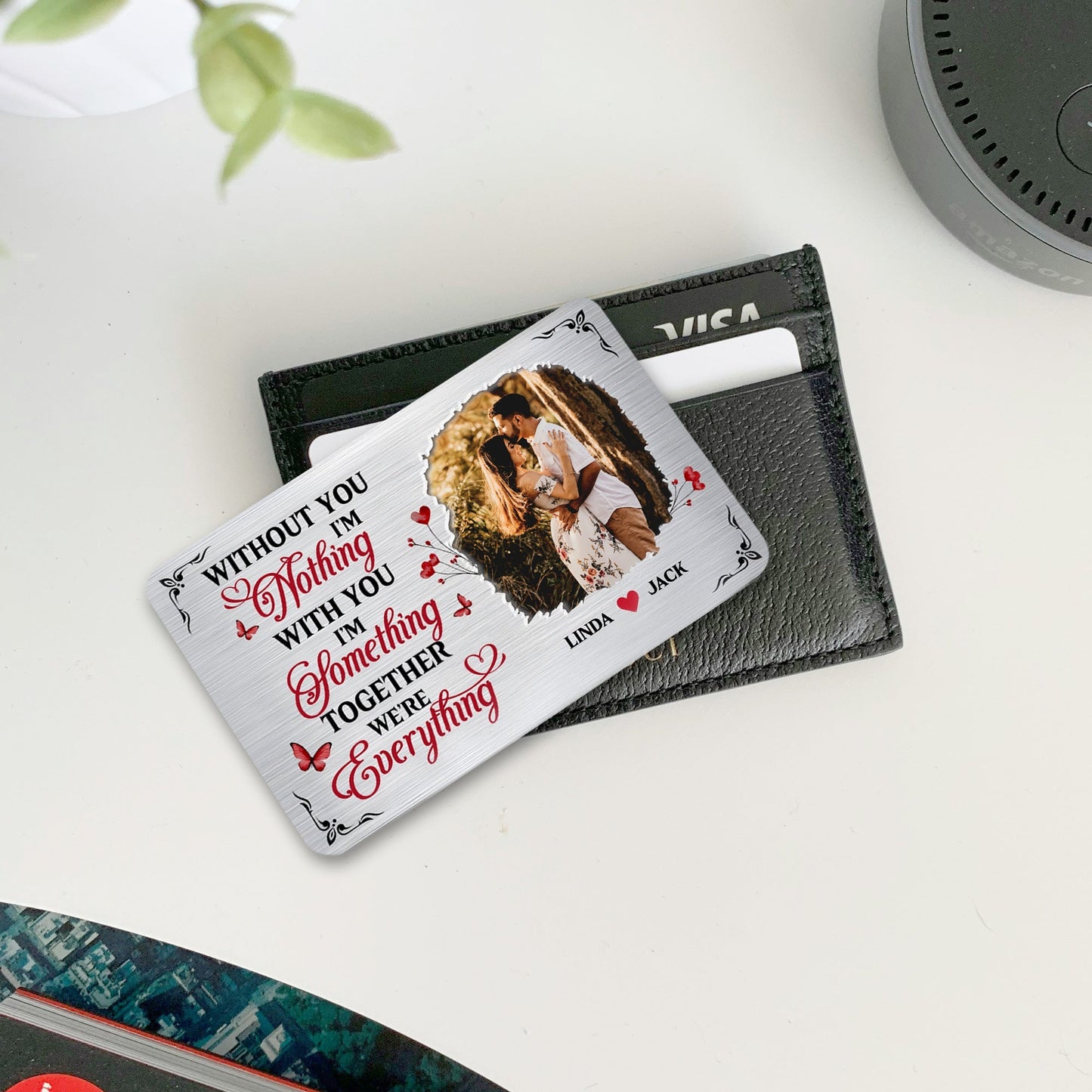 Couple's Custom Wallet Card – "Together We're Everything" Metal Card