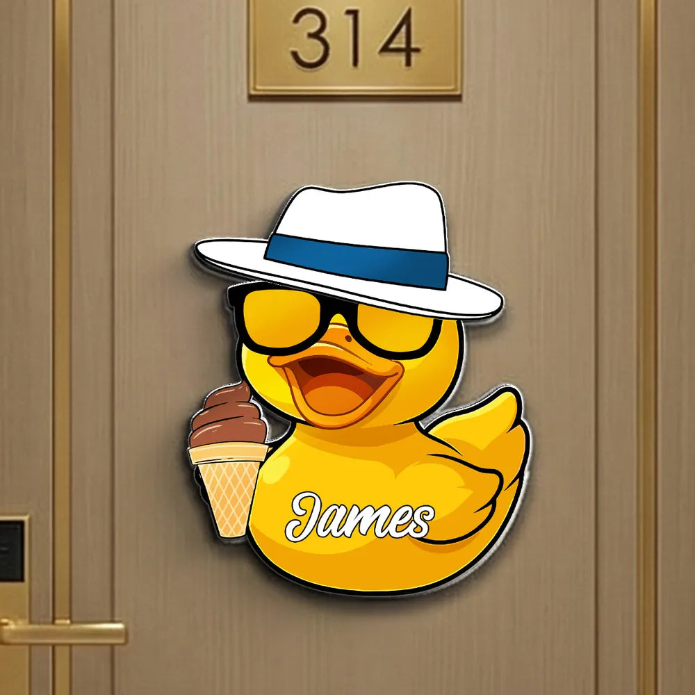 Cute Cruise Duck Door Magnet With Custom Name Bright Cabin Door Decor Funny Vacation Keepsake Gift for Family