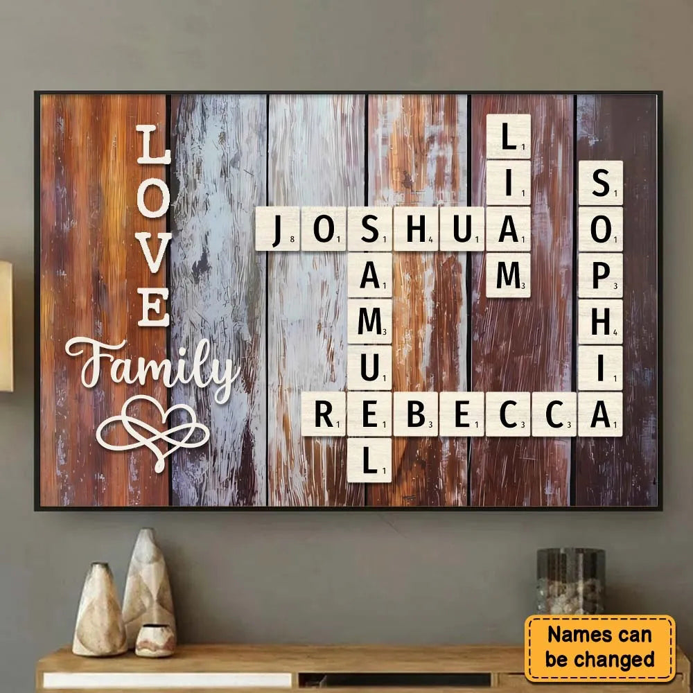 Personalized Family Name Crossword Poster – A Unique Gift for Loved Ones
