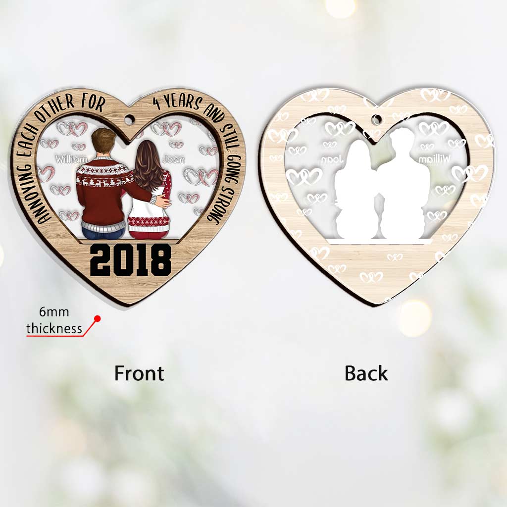 Annoying Each Other Since - Personalized Christmas Couple Layers Mix Ornament