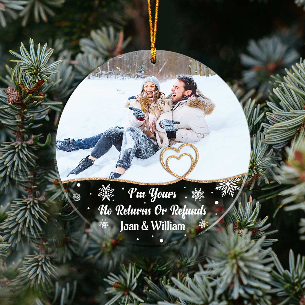 I'm Yours - Personalized Christmas Couple Transparent Ornament