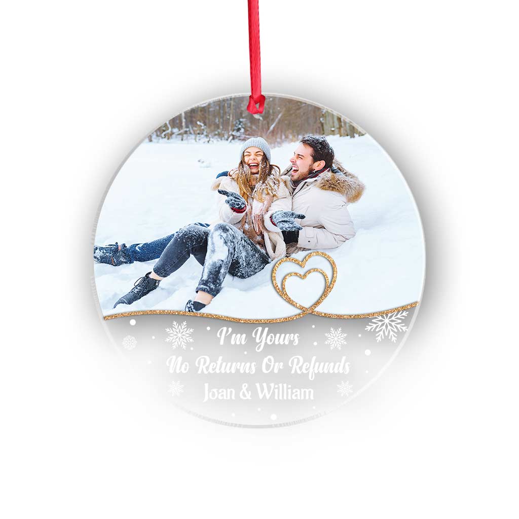 I'm Yours - Personalized Christmas Couple Transparent Ornament