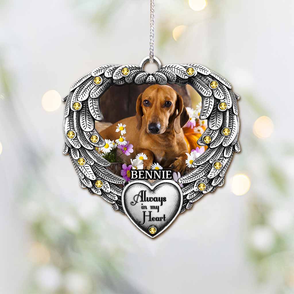 Always In My Heart - Personalized Christmas Dog Ornament (Printed On Both Sides)
