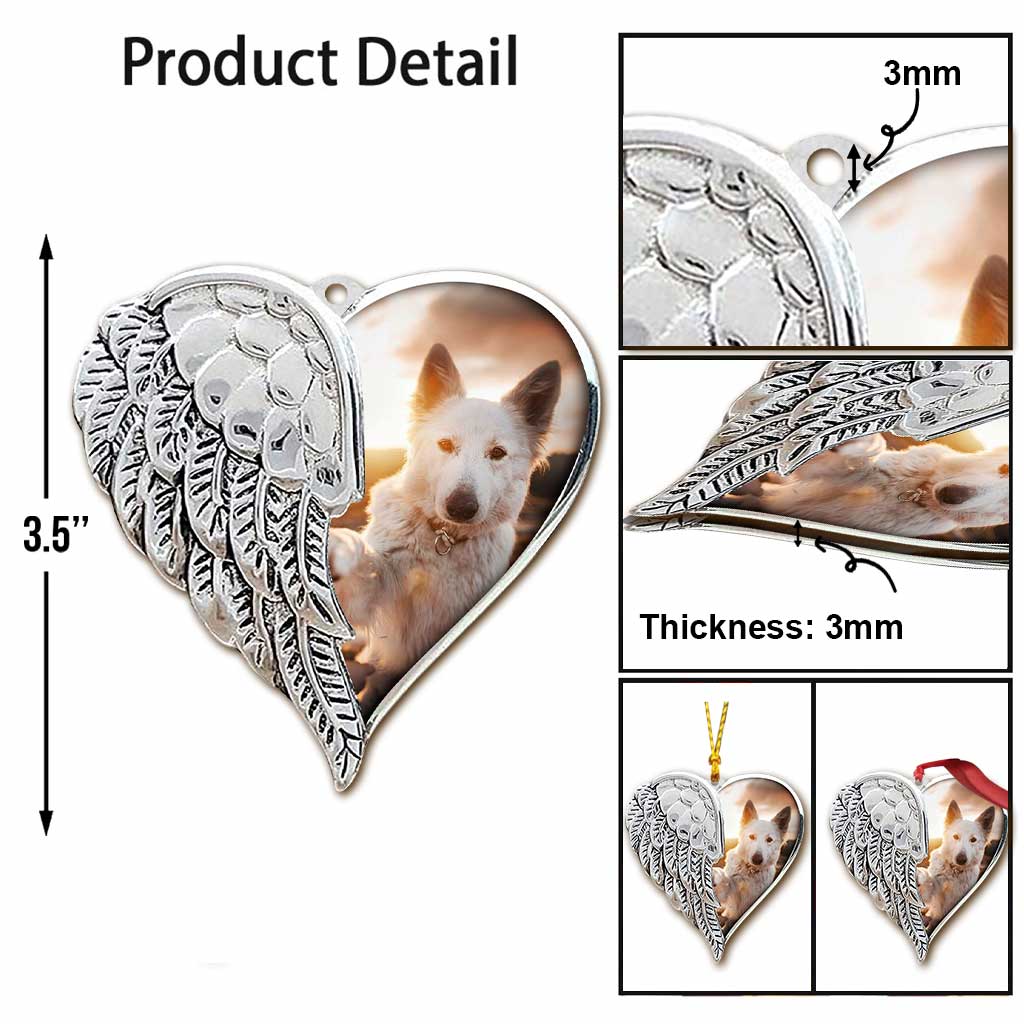 I Will Hold You in My Heart Until I Hold You in Heaven - Personalized Christmas Dog Ornament (Printed On Both Sides)