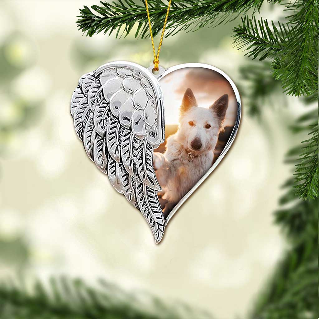I Will Hold You in My Heart Until I Hold You in Heaven - Personalized Christmas Dog Ornament (Printed On Both Sides)
