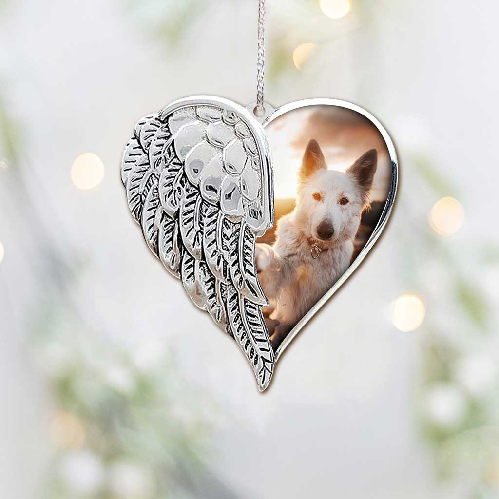 I Will Hold You in My Heart Until I Hold You in Heaven - Personalized Christmas Dog Ornament (Printed On Both Sides)