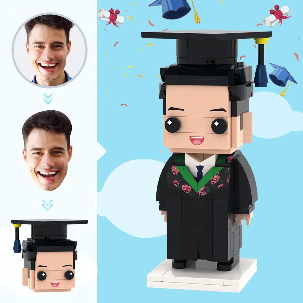 He/She Believed She/He Could So She/He Did - Personalized Graduation Graduation Photos Brick Figures