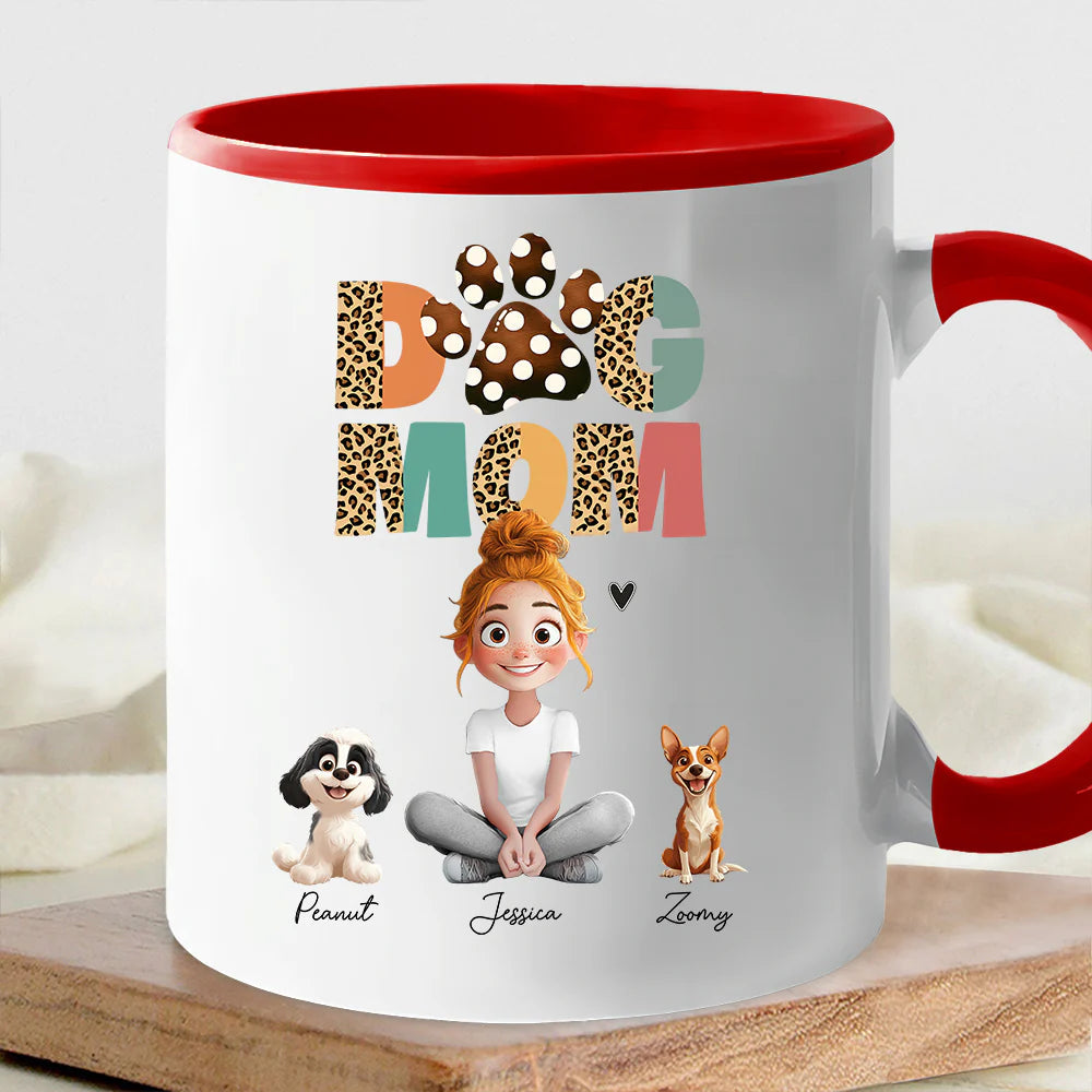 Cartoon Dog Mom Custom Keychain – A Unique Surprise for Mother's Day, Valentine's Day, or Pet Lovers