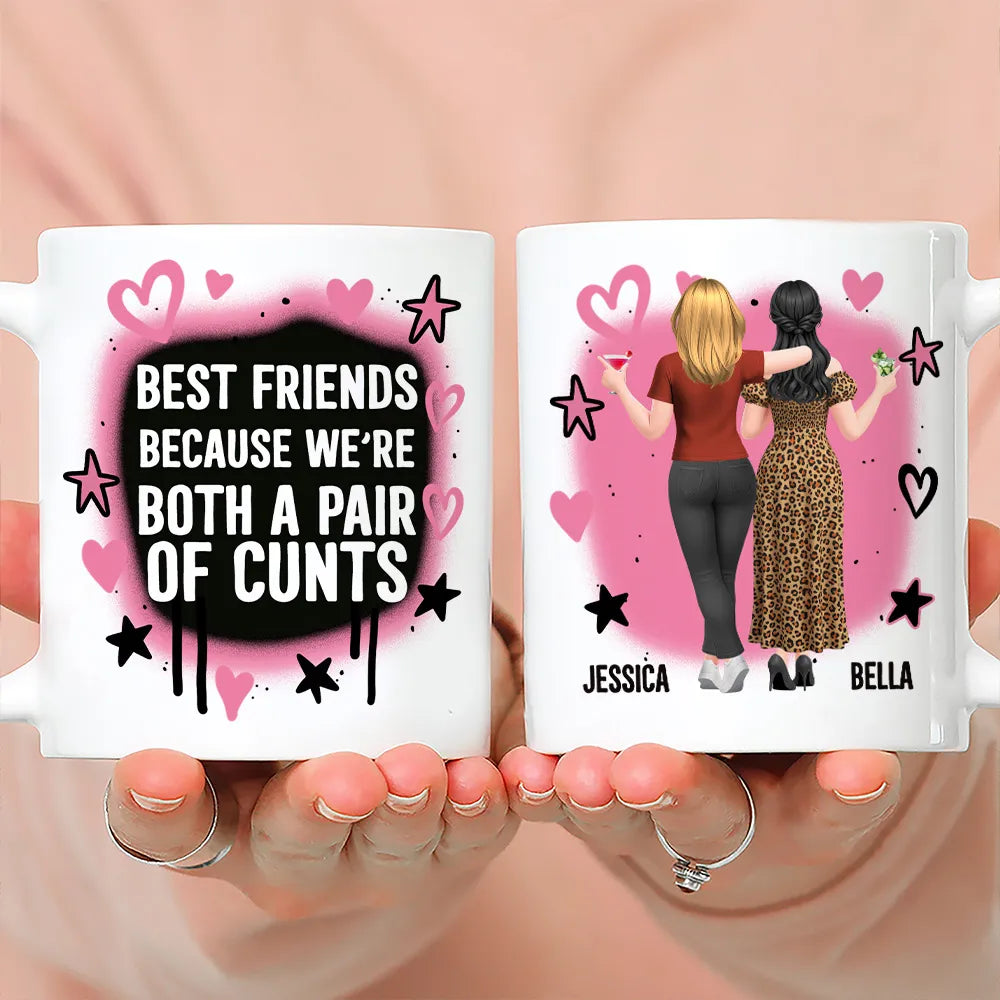 Personalized Best Friends Mug with Bold Funny Quote – Custom Characters, Unique Gift for Your Bestie